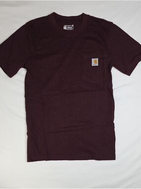 Carhartt Short Sleeve Pocket Tee in Burgundy Used XS